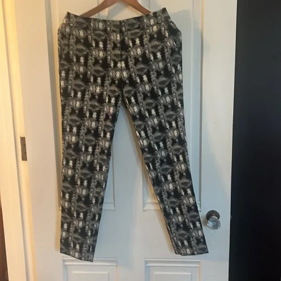 Lela Rose Printed Straight Leg Pant